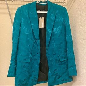 Zara XS blue suit jacket and pants